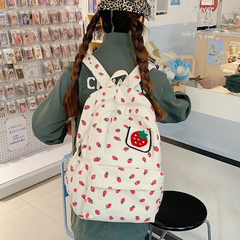 Большая вместимость школьного рюкзака с фруктовым узором