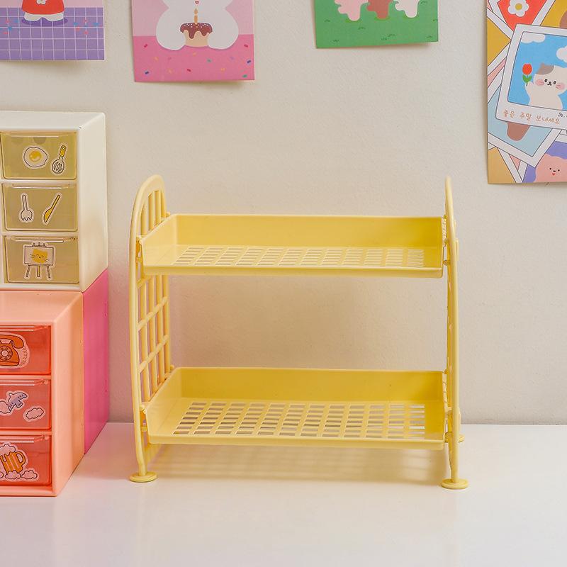 Cosmetic Jewelry Double-layer Folding Storage Rack Simple Home Desktop Bathroom Rack