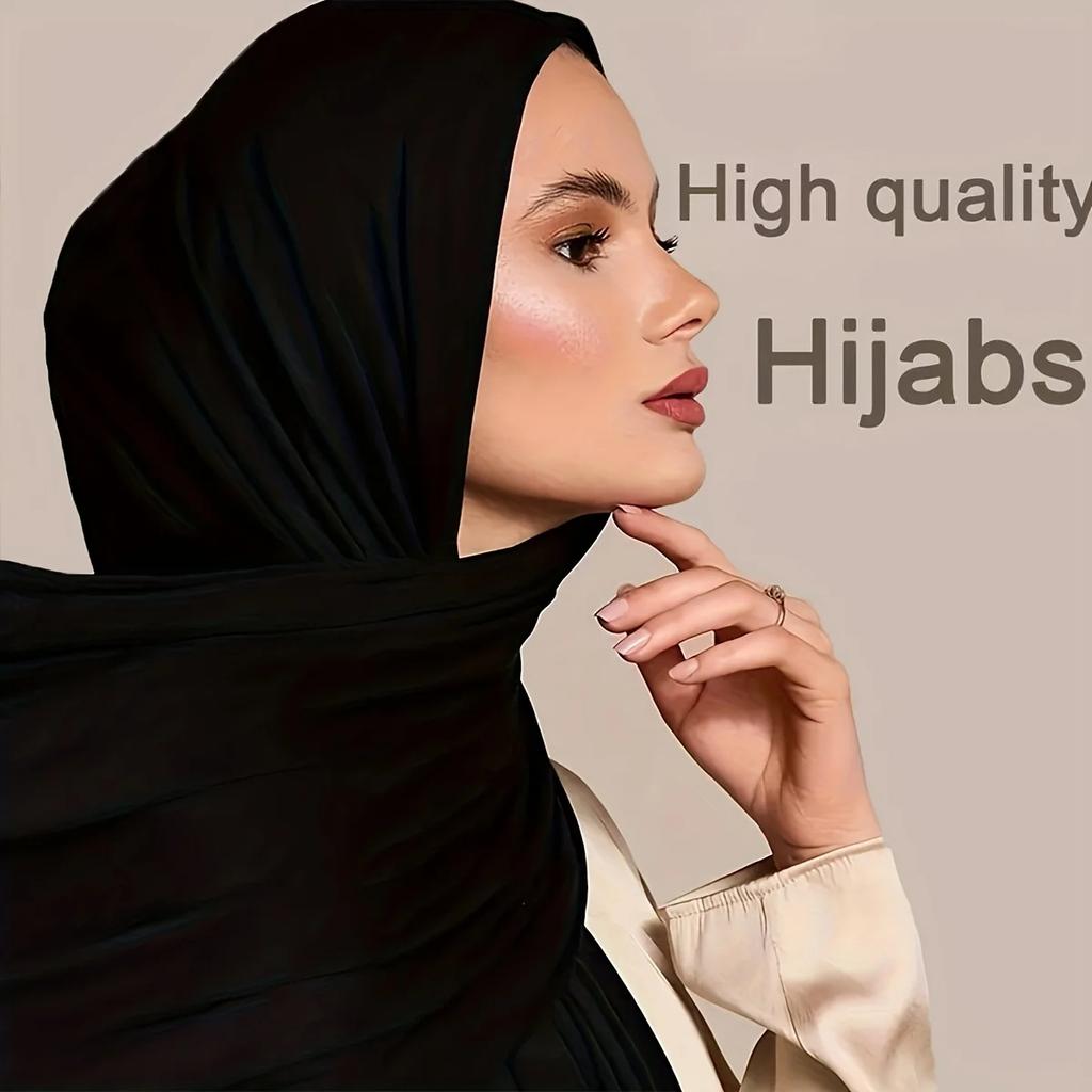 Ramadan Solid Color Muslim Hijab Thin Breathable Soft Cozy Scarf Elegant Style Windproof Sunscreen Shawl Headscarf