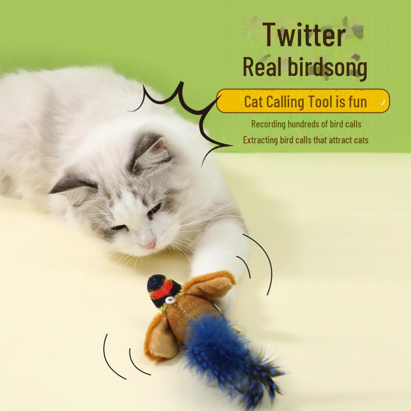 Игрушка для кошек с кошачьей мятой и звуками птиц: Интерактивная палочка от скуки.