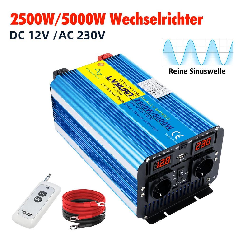Автомобильный инвертор Lvyuan 12/24V на 220V 10 000 Вт с чистой синусоидой