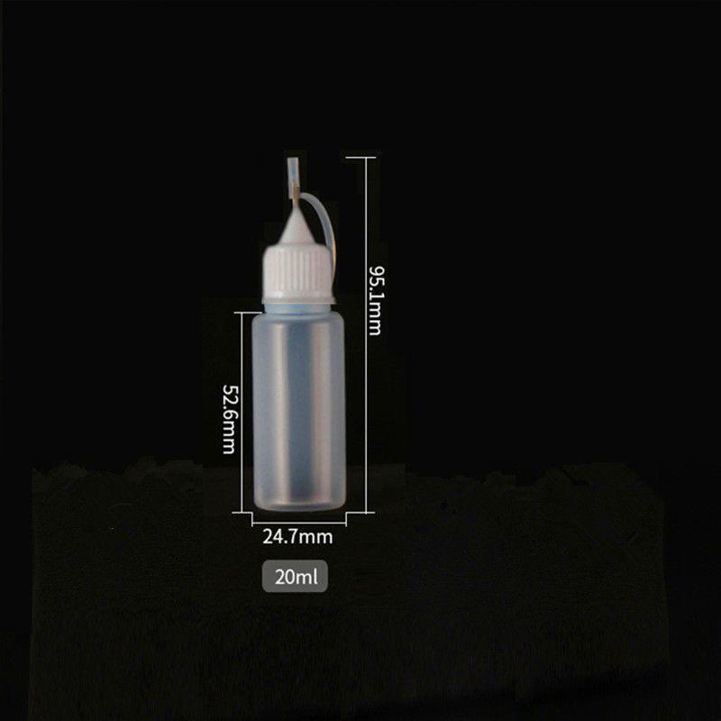 2/5Pcs 5Ml 10Ml 20Ml 30Ml 50Ml 60Ml 100Ml Pe Plastic Squeezable Tip Applicator Bottle Refillable Dropper With Needle Tip Caps