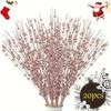Shiny Christmas Berry Stem Ornaments - Artificial Sparkle Decorative Sticks