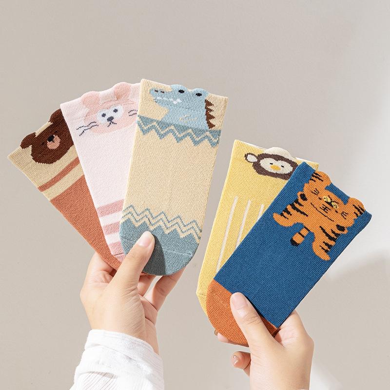 Newborn Plush Sock Autumn Winter Warm Kids Middle Tube Socks  Anti-Cold Baby Footwear Cute Cartoon Children Socks