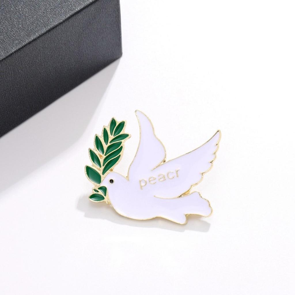 Стильная брошь в виде голубя мира, металлическая брошь-птица, текстура сплава, мультяшный стиль, подходит для повседневной носки или вечеринок