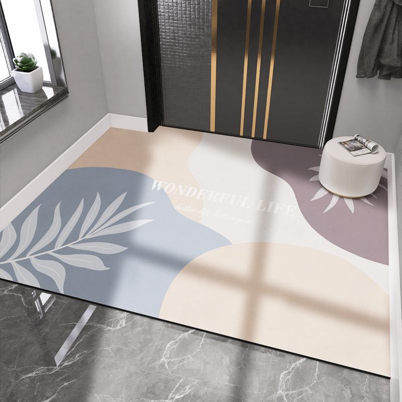 Коврик для входной двери из ПВХ-кожи для гостиной, коврик для входной двери, впитывающий коврик для ванной, ковер для прихожей на полу