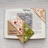 1/4 Pcs Hand Embroidered Corner Bookmark Triangle Page Stitched Bookmark Felt Flower Letter Book Mark Accessory for Book Lovers