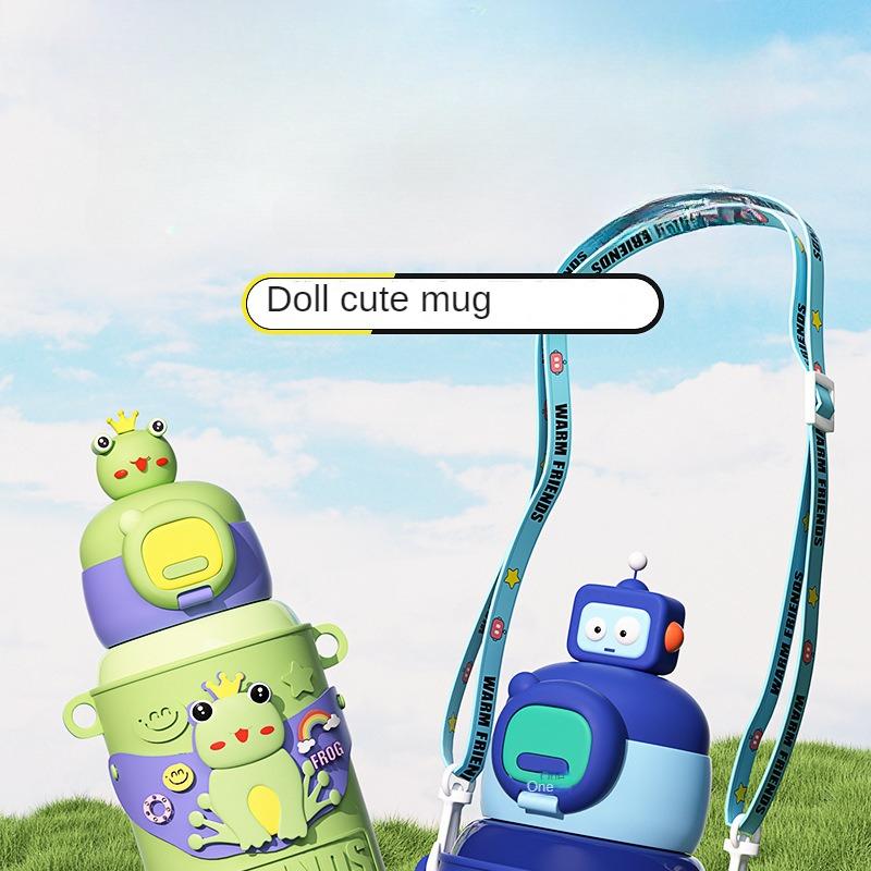 Высококачественная детская кукла с изолированными чашками, кукольная кружка, мультяшная милая чашка из нержавеющей стали 316, портативная чашка для креативных подарков против падения.