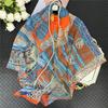 POBING Silk Cashmere Scarf Women Hand Rolled Shawls Fashion Printed Square Scarves Wraps Lady Bandana Big Hijabs Female Foulards
