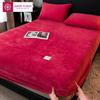 Winter Warm Plush Fitted Sheet Elastic Mattress Cover Fluffy Velvet Fleece Bed Linen Couple Thermal Double Bed King Size