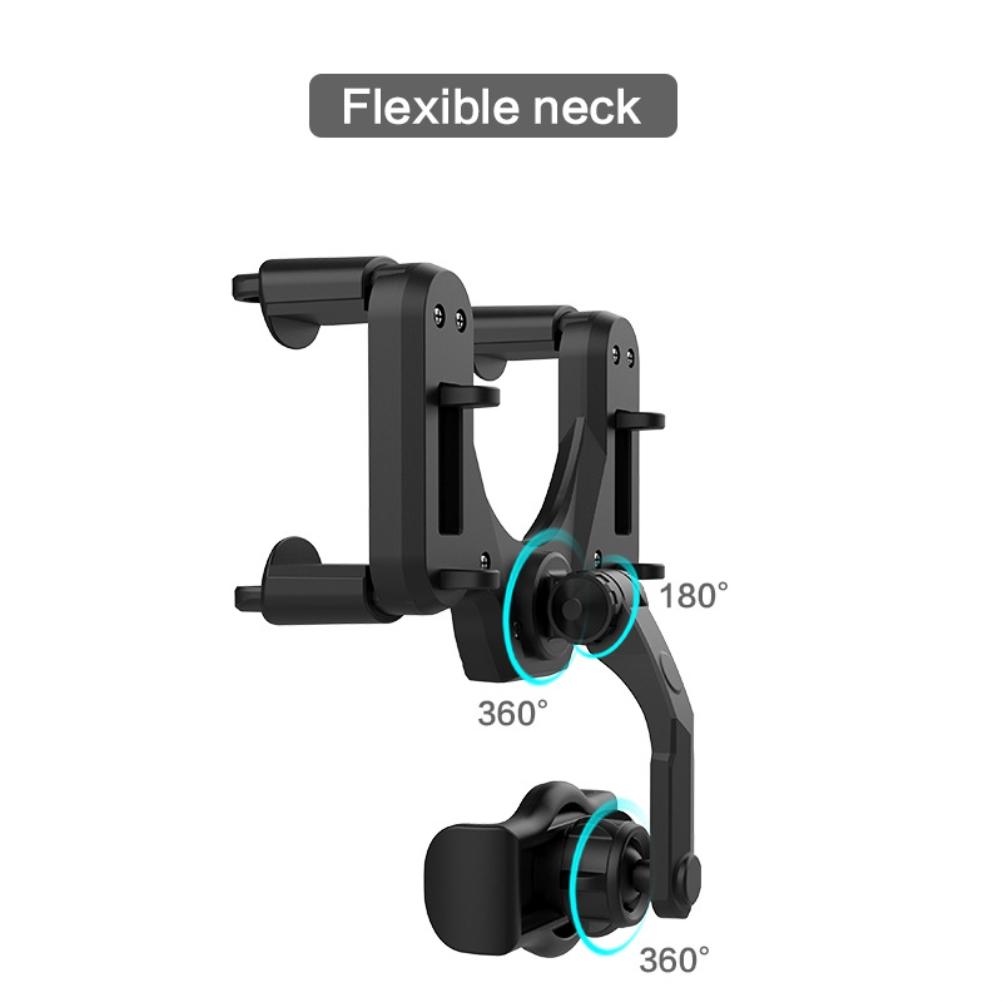 Car Phone Holder Rear View Mirror Phone Holder Mount 360 degrees Rotatable Retractable Cell Phone Stand Fits Most Cars