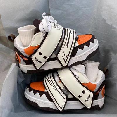 Новинка 2024 года; повседневная женская спортивная студенческая обувь на толстой подошве с изображением призрака и хлеба