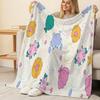 Cartoon Sea Creature Flannel Blanket: Lightweight Non-Bulky, Soft, Perfect for Couch Napping, Windowsill Decor, Halloween & Christmas