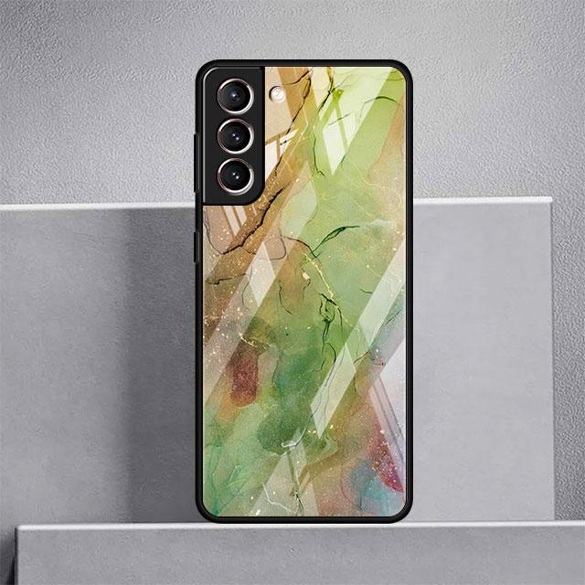 Роскошный стеклянный чехол с мраморным узором для Samsung Galaxy S22 S20 FE S21 Plus, чехол для телефона S10 5G S9 Note 20 Ultra 10 Lite Shell