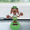 Cute Dog Popcorn Solar Power Swinging Doll Car Interior Ornament Kids Toy Gift