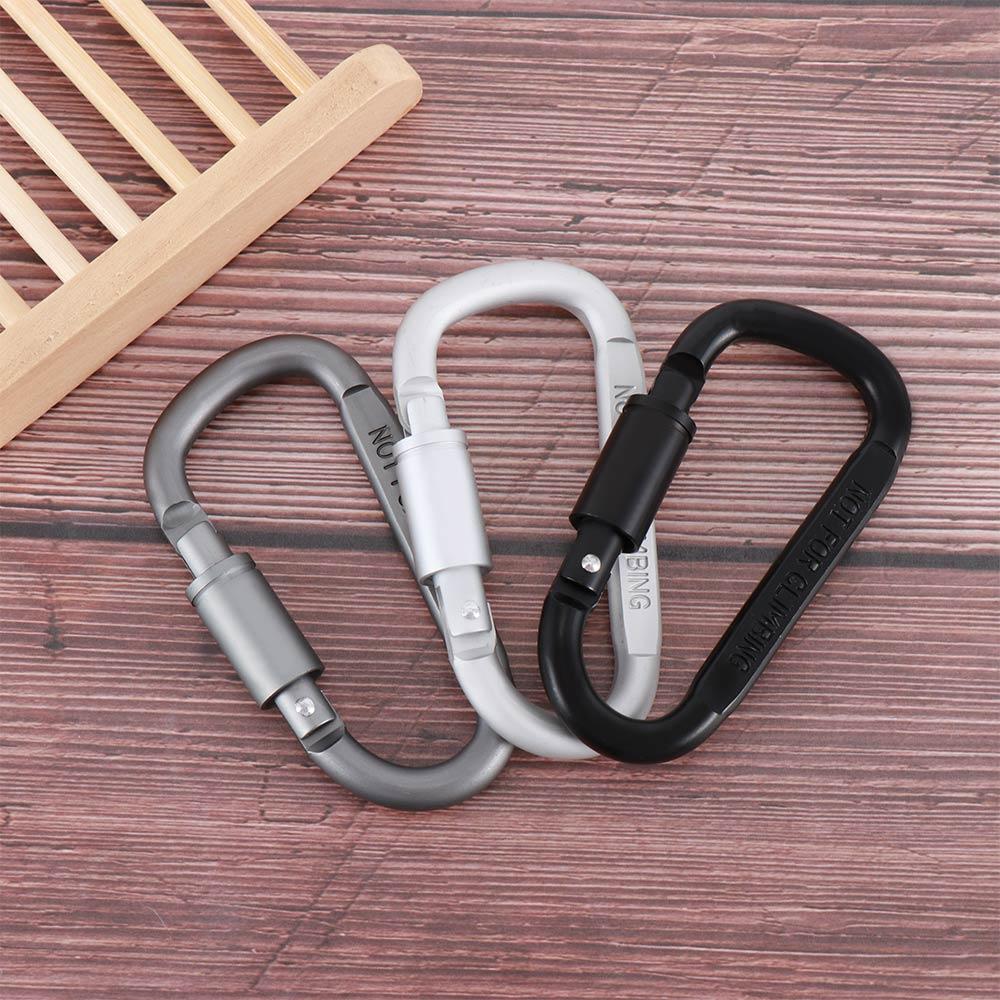 D Shape Outdoor Tools Camping with Lock Aluminum Zinc Zinc Alloy Climbing Hook Keyring Carabiner Key Buckle