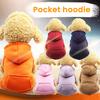 Pet Dog Hoodie Winter Solid Color Hooded Sweatshirt Elastic Hem Foreleg