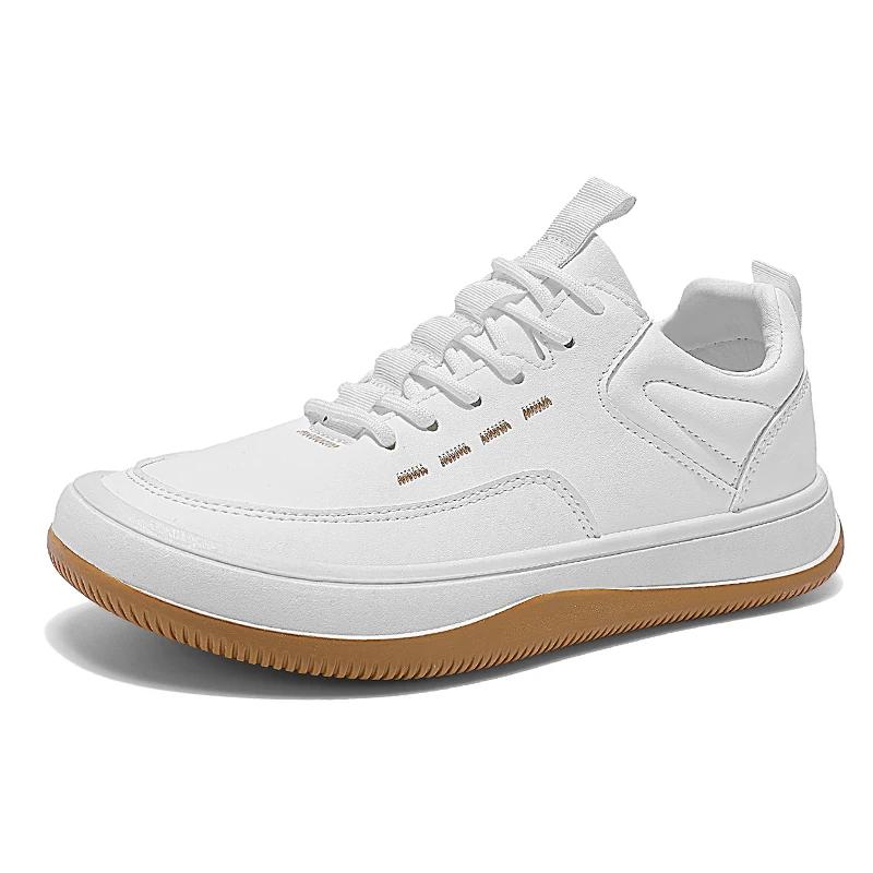 Модные Высококачественные Повседневные Кожаные Уличные Нескользящие Кроссовки Водонепроницаемые Удобные Оксфорды Мужские Дизайнерские Ботинки на Шнуровке Вулканизированная Подошва