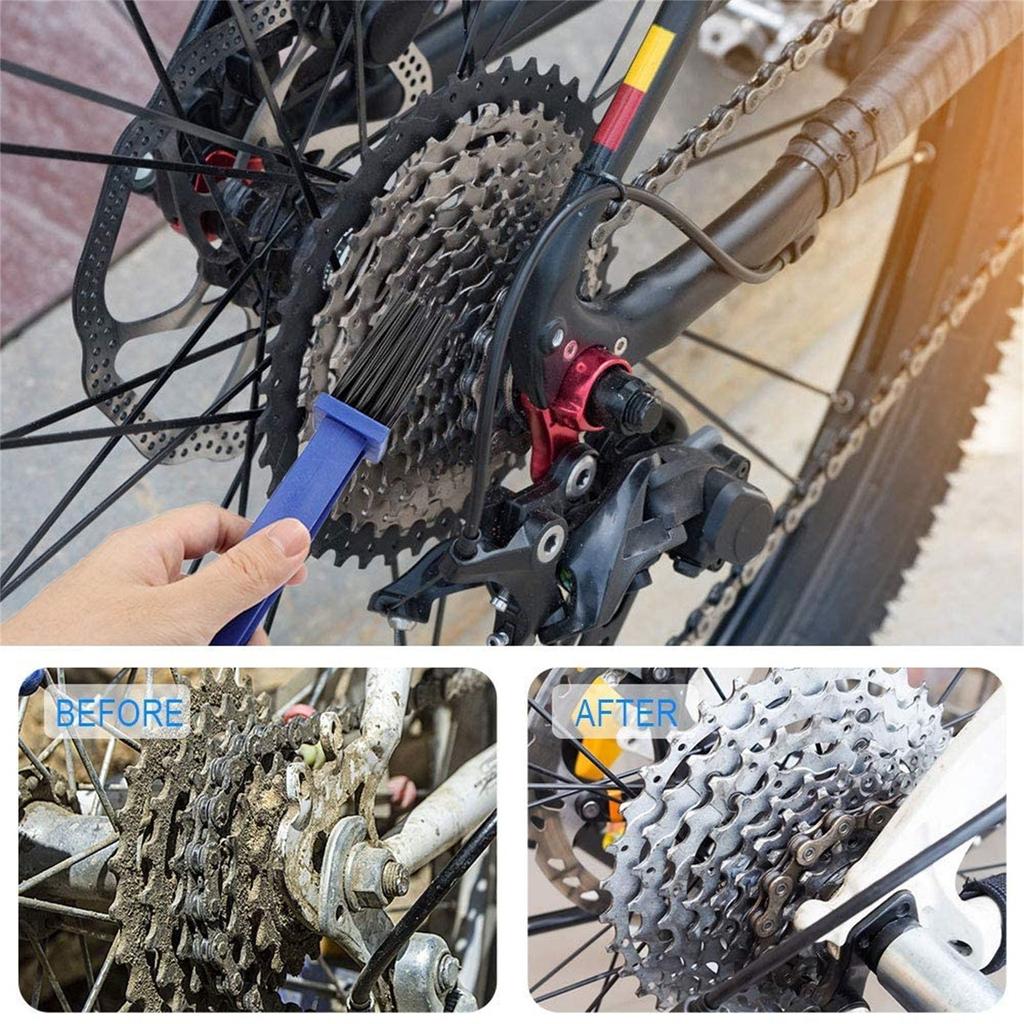 Brush Cleaning Cycle Gear Maintenance Bicycle Motorcycle Chain 3-side Bristles Cleaning Brush