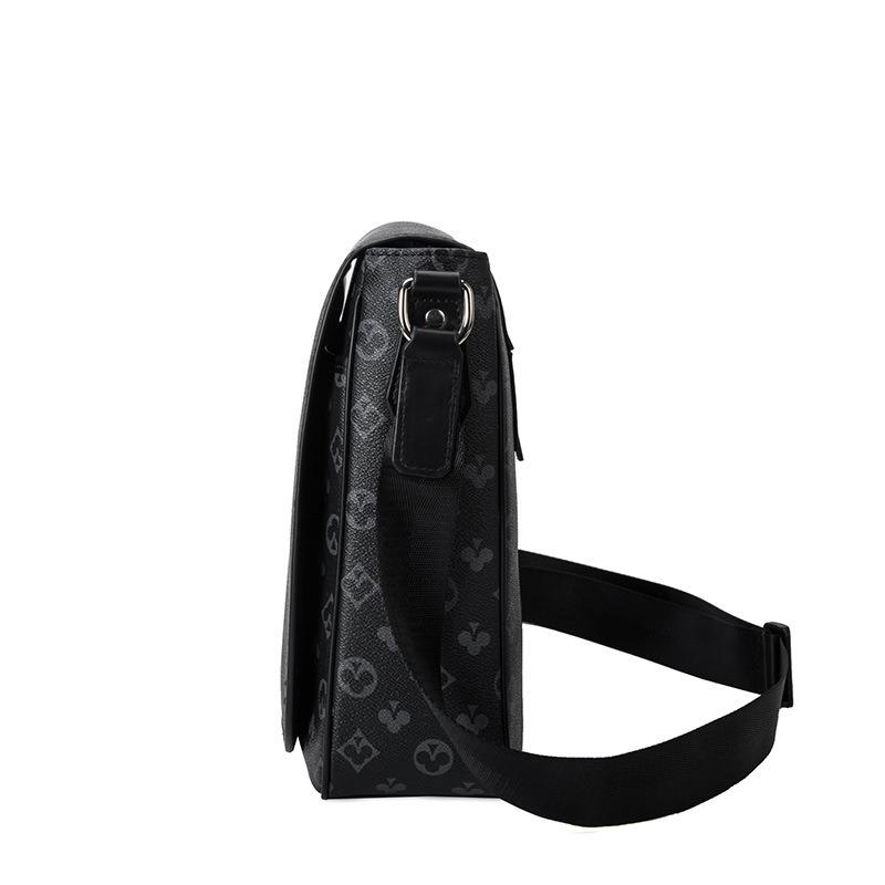 New Men's Bag Playing Card Printing Small Square Bag Men's Commuting Flip Briefcase Single Shoulder Messenger Bag Tide
