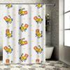 Cheerful Cartoon Socks Shower Curtain for Kids Bathrooms Decor White Background with Yellow Stars Perfect Gift for Children's Ro