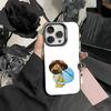 Забавный C-Dogs Большие глаза Чехол для телефона Для iPhone17, 16,15,14,13,12 Pro Max Черный Конфетный Матовый Ударопрочный Чехол
