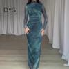 Kuz Bahor Ayollar Libosi Slim Fit Tor Qattiq Rang Pilili Uzun Qisma Yarim Baland Yoqali Orqa Fermuar Yumshoq Elastik Ayollar Midi Libosi