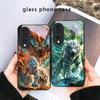 Огромный дракон и тигр For Honor X5 Plus X30 X9c Smart X5b X9a X30 Max X50i 30 Pro 50 Pro 70 90 Smart 200 Lite Стеклянный чехол для телефона