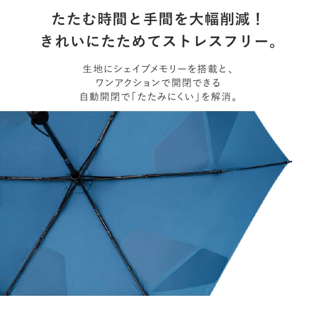 Waterfront Folding Umbrella Rain Umbrella LESS IS MORE Quick Shut Automatic Black 55cm Automatic Easy To Fold Shape Memory Unisex Open/Close