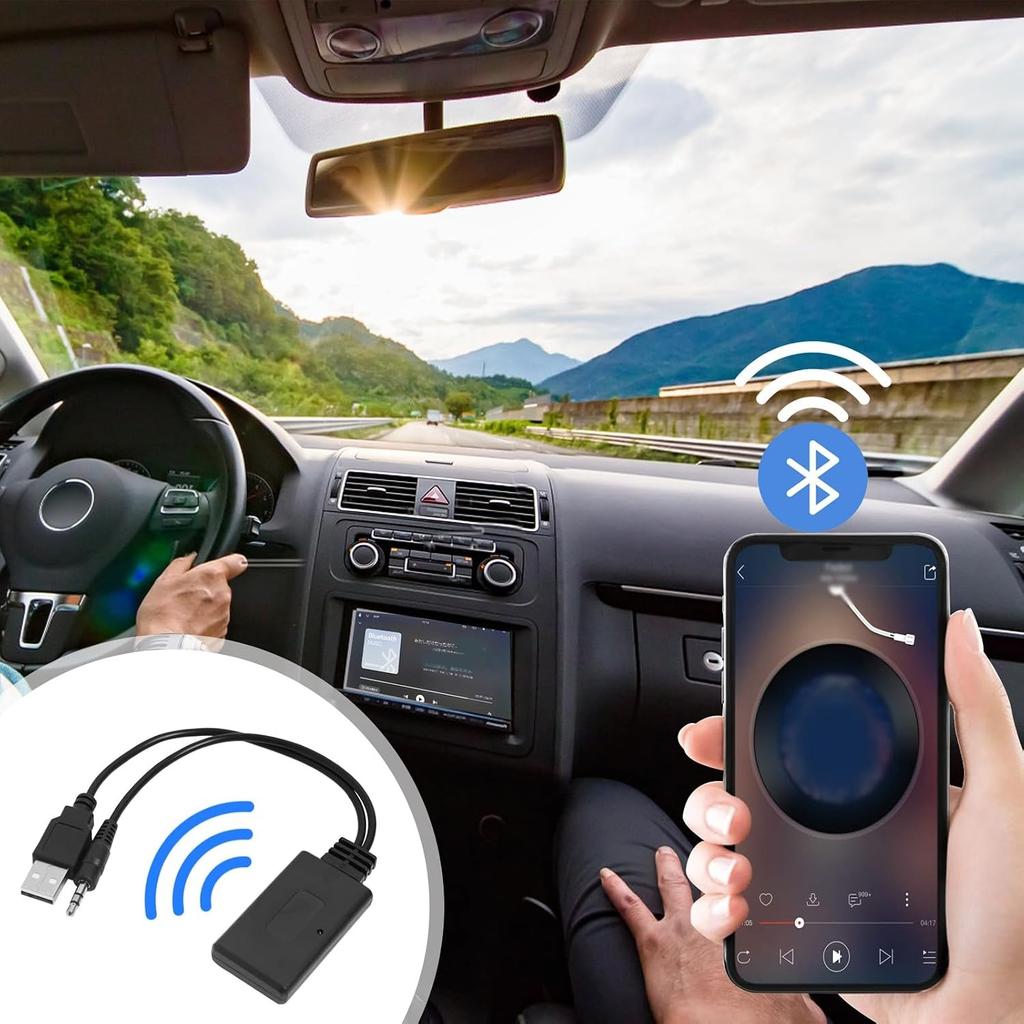 Car Receiver Bluetooth Aux Adapter 3.5MM/0.14IN Car Bluetooth Receiver for Speeding Highly Transmissing Without Distortion Aux Wireless Adapter