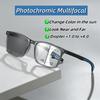 Progressive Photochromic Multifocal Reading Glasses 3 In 1 Outdoor Bifocal Sunglasses TR90 Sports Anti Blue Near Far Eyeglasses