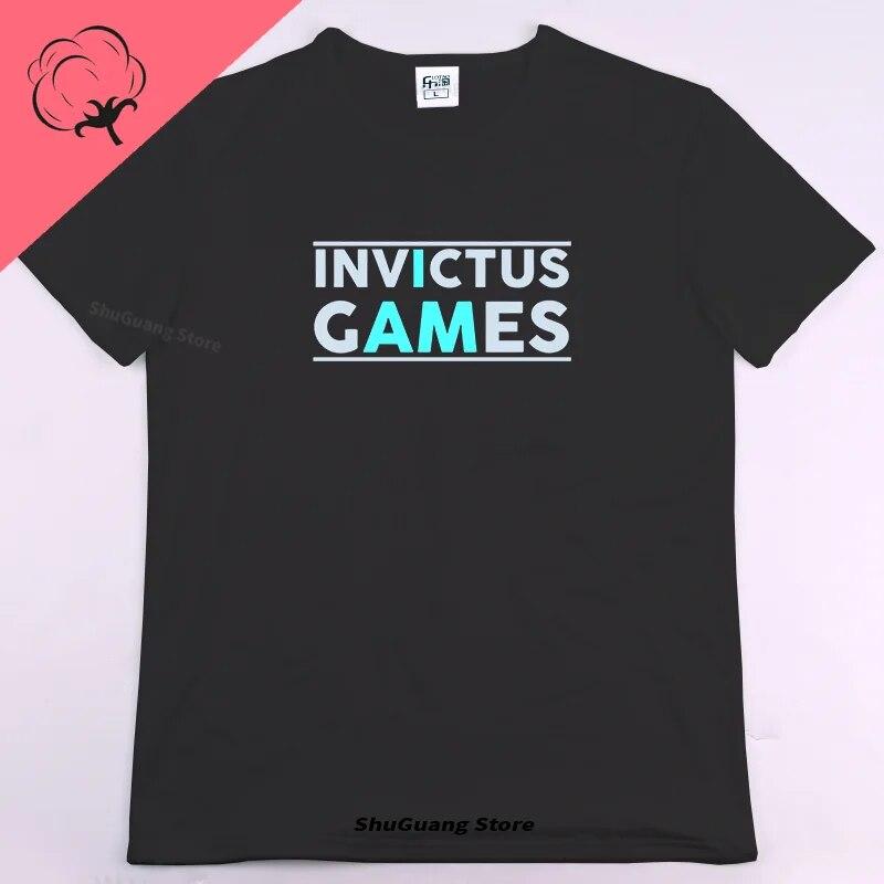 Футболка с принтом I Am Invictus Games, топы, винтажная футболка с буквами и графикой, WoUnisex, одежда, футболка унисекс, хлопковая футболка