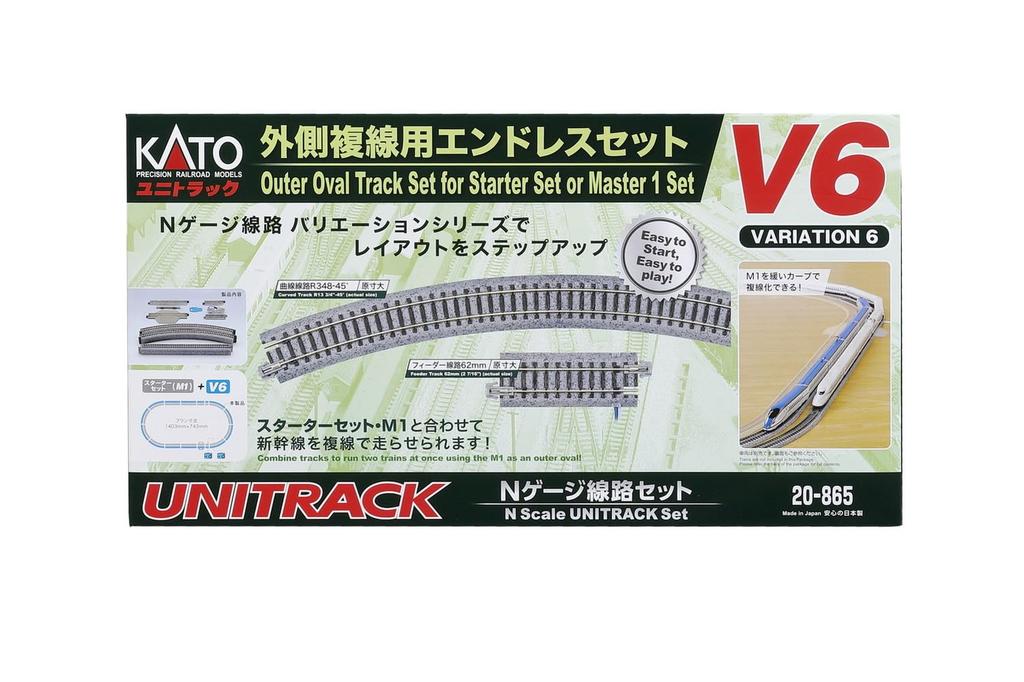 KATO N Gauge Outer Double Track Endless Set V6 Model Railroad Track Set 20-865