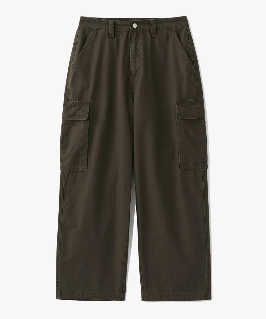 SUARE Ripstop Washed Cargo Pants Dark Brown