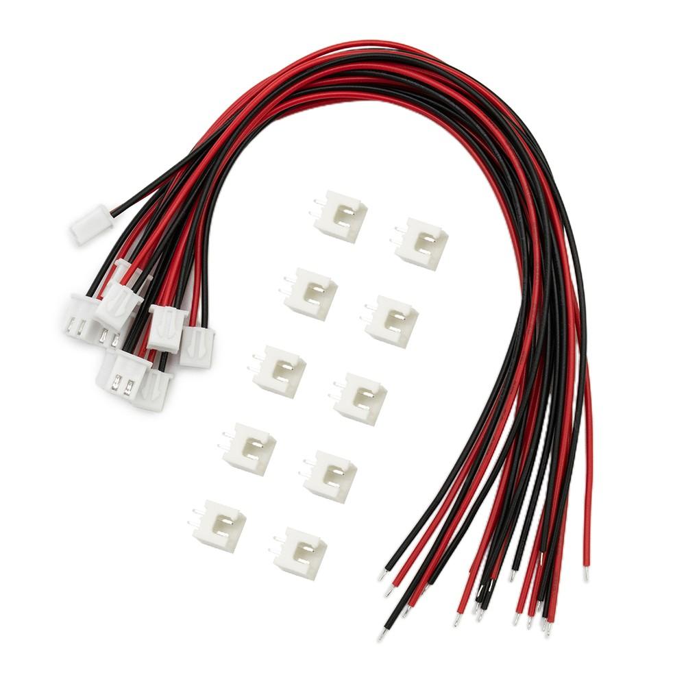 10 Sets 2 Pin Mini For JST XH2.54mm 24AWG Connector Plug With Wires 200mm Tool