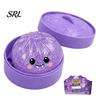 Halloween Party Favors 1/4/5Pcs Dumpling Squeeze Toy with Steamer Box, Cartoon Glitter Steamed Bun Slow Rising Fidget Stress Relief Toy, Ball for Home