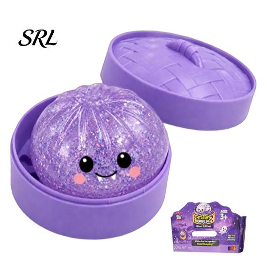 Halloween Party Favors 1/4/5Pcs Dumpling Squeeze Toy with Steamer Box, Cartoon Glitter Steamed Bun Slow Rising Fidget Stress Relief Toy, Ball for Home