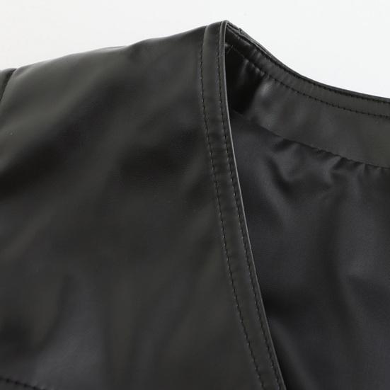 Мужской жилет из искусственной кожи с V-образным вырезом, без рукавов, приталенный однобортный жилет, пальто с карманами, однотонный жилет, верхняя одежда