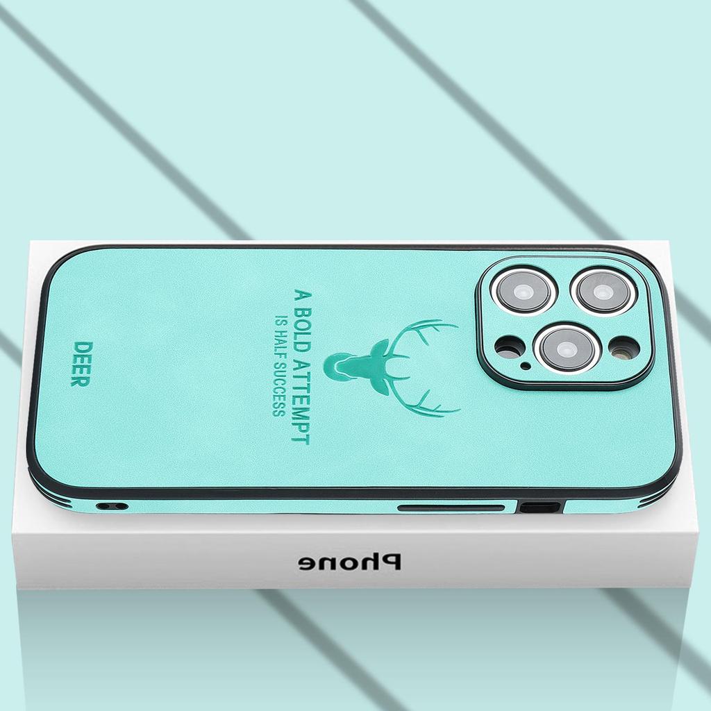 Магнитный кожаный чехол для телефона для iPhone 11-16, совместимый с iPhone 12-15 Pro Max, дизайн с головой лося, японский и корейский стиль