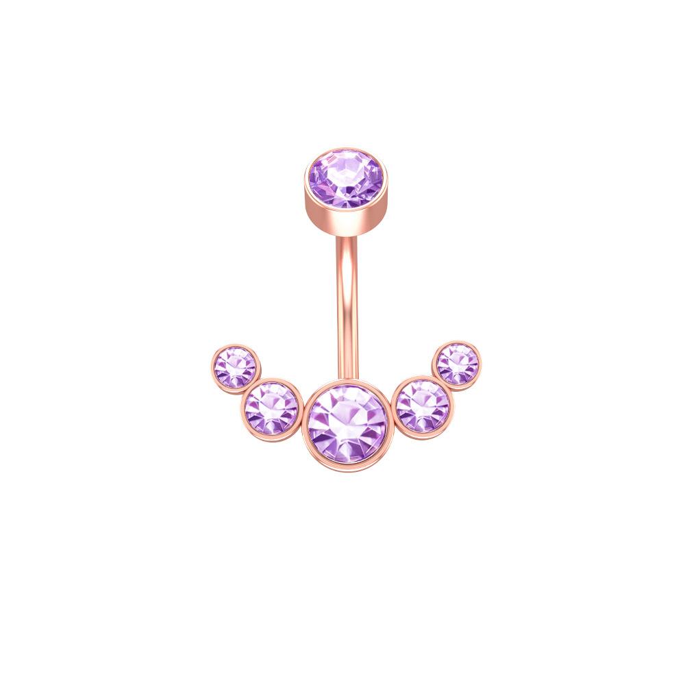 Party Bar 316L Surgical Steel Gifts Women Body Jewelry Belly Button Ring Crystal Curved Navel Ring