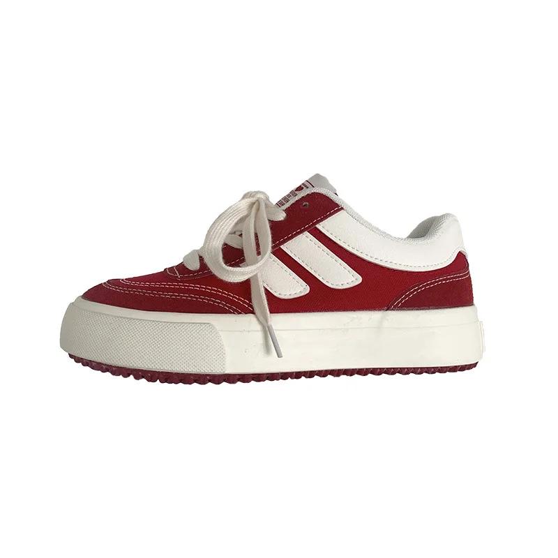 Autumn Thick Soled Women's Shoes Outdoor Non Slip Canvas Footwear Retro Versatile Board Shoes Fashion Low Cut Sports Shoes