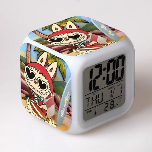 Factory price supply cartoon rabub colorful alarm clock surrounding labubu student small gifts