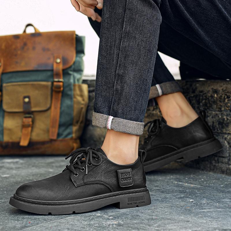 Повседневная мужская кожаная обувь Модный британский дизайн Повседневная офисная обувь для отдыха на природе Модная мужская обувь для прогулок по улице для взрослых