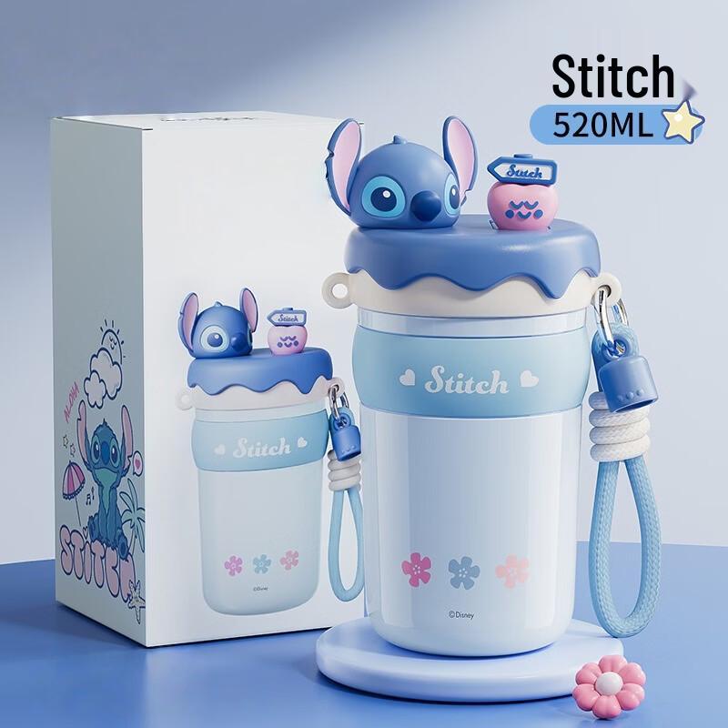 Boyiduo Stitch Детская термокружка с трубочкой из нержавеющей стали 316