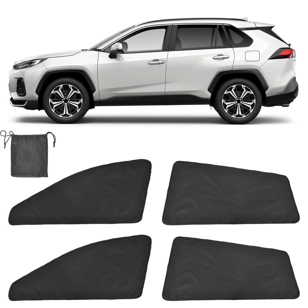 Светонепроницаемые шторы ZATOOTO для Toyota RAV4 Идеально подходят для автомобиля Легкие магнитные Полные боковые магнитные Конфиденциальность Сумка для хранения Набор из 4 штук (50-я серия), Кемпинг,