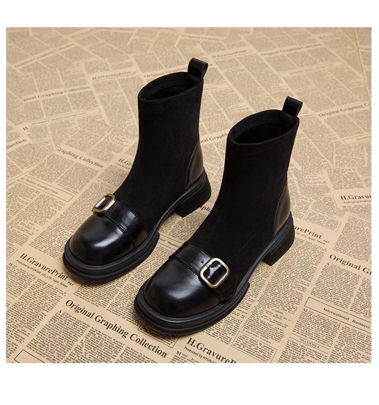 Ретро узкие ботинки коричневые носки ботинки женские 2025 популярные осень и зима зарубежный стиль маленькие короткие ботинки маленькие ботильоны
