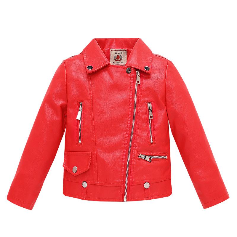Детская одежда для мальчиков и девочек, весенне-осенняя кожаная куртка с отложным воротником, детская мотоциклетная куртка в корейском стиле