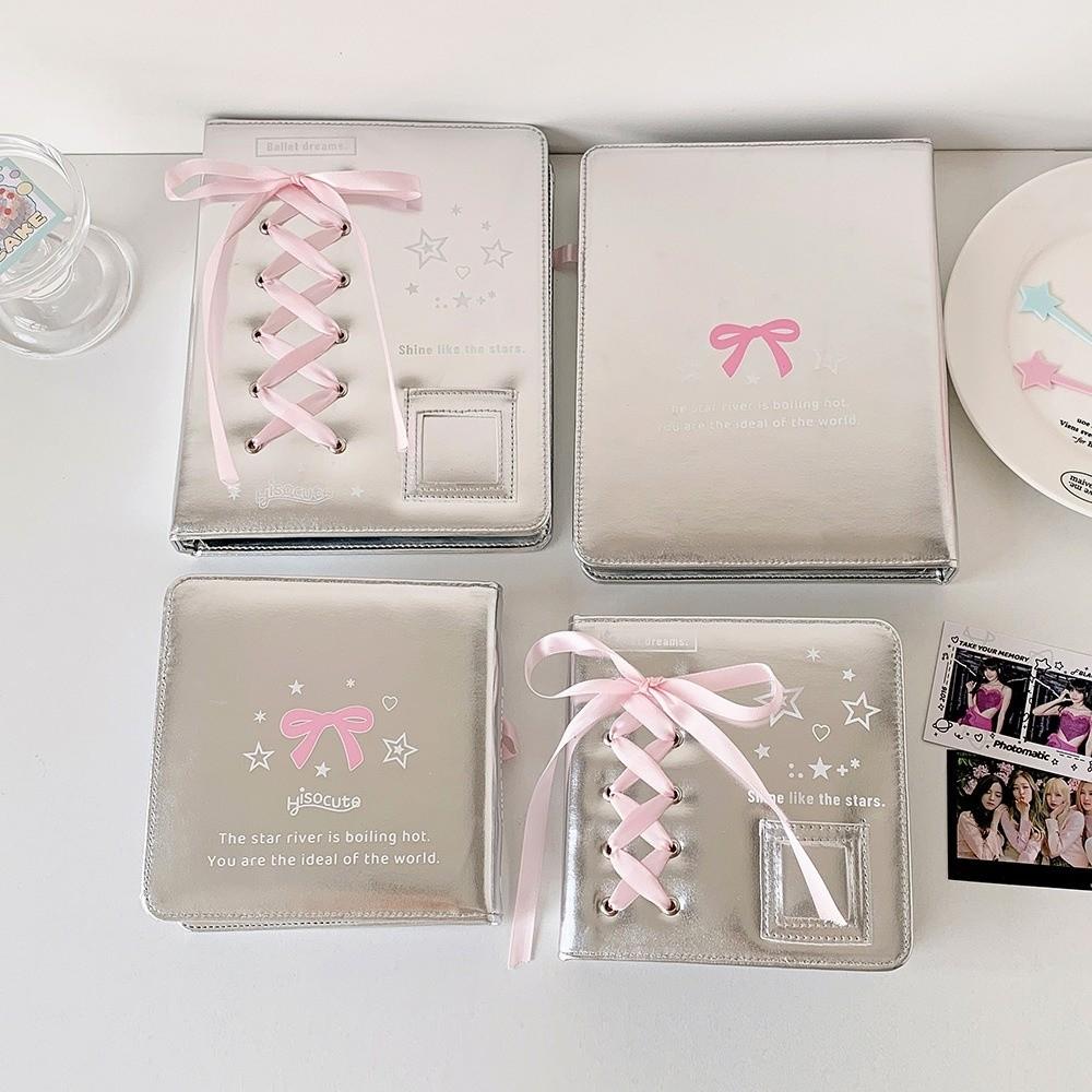Bow A5/A7 Binder Notebook Cover Korean Style Photocard Cover Loose Leaf Photo Album Cover  Writing