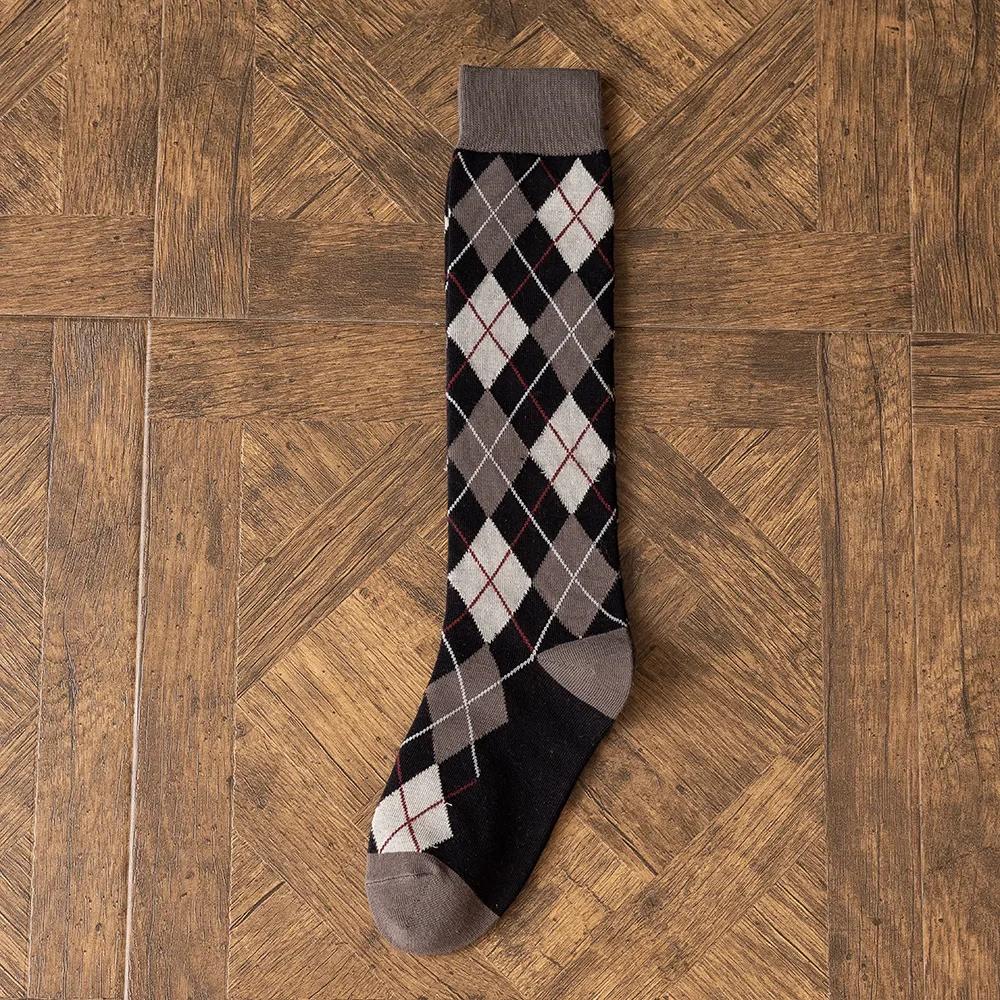 Women Stockings Japanese Fashion Plaid School Girls Long Socks Stockings Women College Style Knitted Cotton Knee Socks Stockings