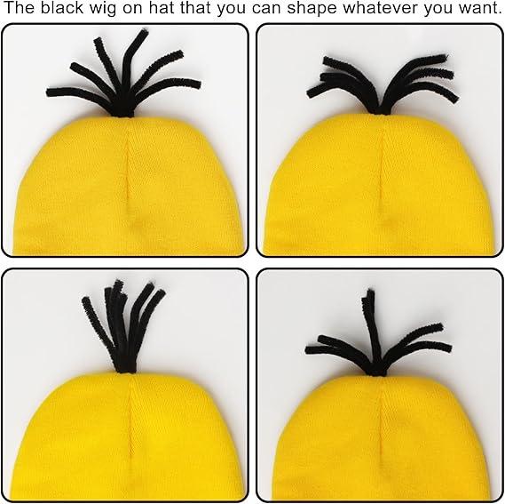 Комплект костюма Миньоны Гадкий Я: Вязаная шапка, очки, защитные очки, перчатки, платье-комбинезон - В наличии